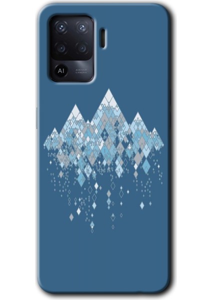 Oppo Reno 5 Lite Kılıf Hd Desen Baskılı Arka Kapak + Kırılmaz Cam - Iceberg