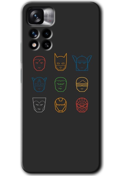 Redmi Note 11 Pro Plus 5g Kılıf Hd Desen Baskılı Arka Kapak - Avengers Minimalism