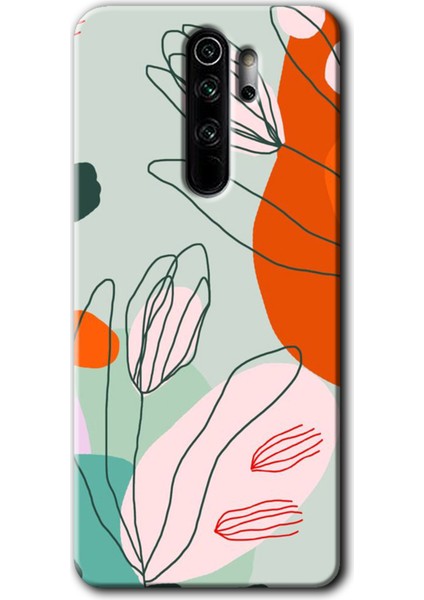 Redmi Note 8 Pro Kılıf Hd Desen Baskılı Arka Kapak - Vektör Çiçekler