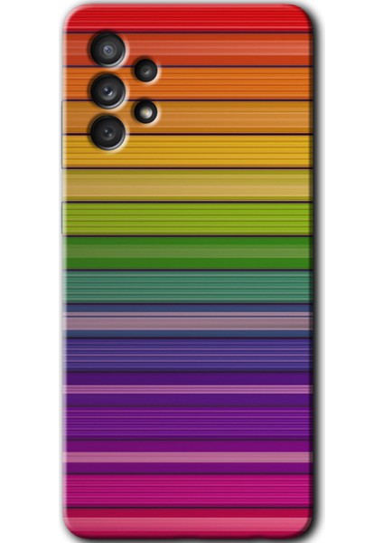 Galaxy A72 Kılıf Hd Desen Baskılı Arka Kapak - Colorful Lines