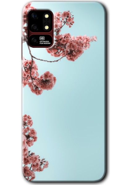 Reeder S19 Max Kılıf Hd Desen Baskılı Arka Kapak + Kırılmaz Cam - Japon Çiçeği