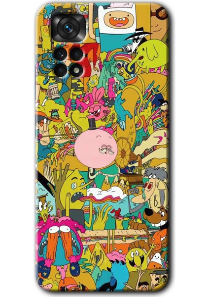 Redmi Note 11S 5g Global Kılıf Hd Desen Baskılı Arka Kapak + Kırılmaz Cam - Süper Çizgi Kahramanlar 2