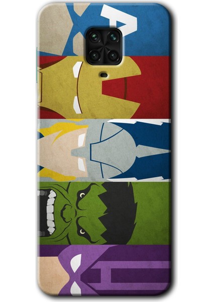 Redmi Note 9 Pro Kılıf Hd Desen Baskılı Arka Kapak + Kırılmaz Cam - Avengers-1