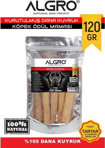 Kurutulmuş %100 Dana Kuyruk Köpek Ödülü 120 gr