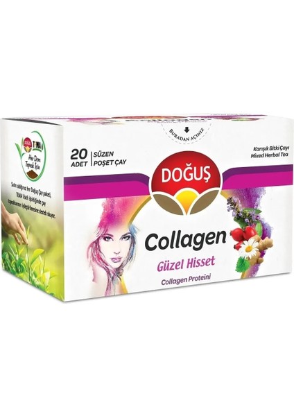 Collagen ve Energy Doğuş Süzen Bardak Poşet Çay