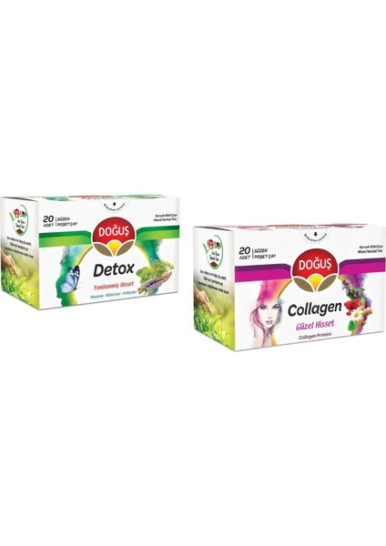 Collagen ve Detox Doğuş Süzen Bardak Poşet Çay