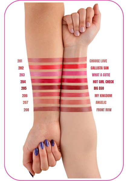 Callista Dreamy Matte Cream Mat Görünümlü Lipgloss 206 My Kingdom - Pembe