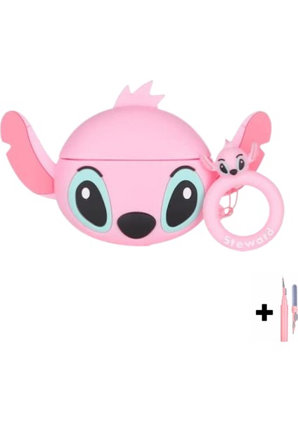 3. Nesil Uyumlu Stitch Kılıf ve 3'ü 1 Arada Bluetooth Kulaklık Temizleme Kalemi Seti