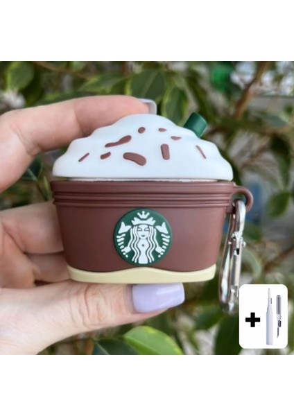 3. Nesil Uyumlu Kahverengi Starbucks Kılıf ve Beyaz 3'ü 1 Arada Kulaklık Temizleme Kalemi Seti modelleri