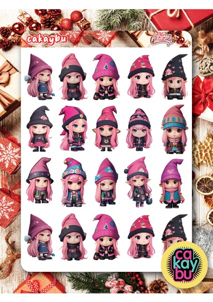 Blackpink Gnome Sticker Set A4 Boyutunda 1 Sayfa Özell Illüstrasyon Tasarım