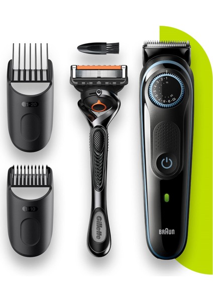 Bt 3340 Ayarlanabilir Taraklı Saç & Sakal Şekillendirici + Gillette Hediye