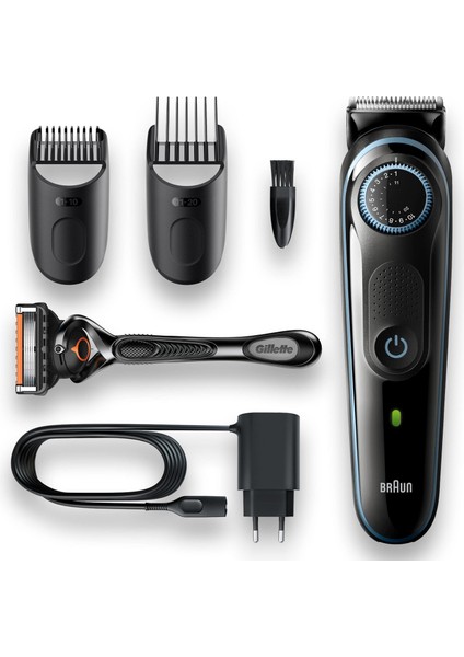 Bt 3340 Ayarlanabilir Taraklı Saç & Sakal Şekillendirici + Gillette Hediye