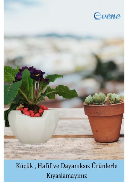 Çiçek Saksısı Beyaz Beton Saksı Model Önü Açık modelleri