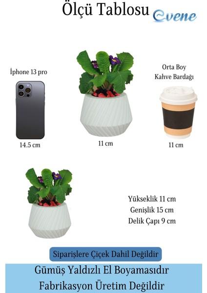 Çiçek Saksısı Beyaz Beton Saksı Model Dişli fiyatları