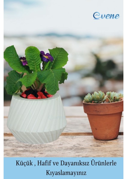 Çiçek Saksısı Beyaz Beton Saksı Model Dişli modelleri