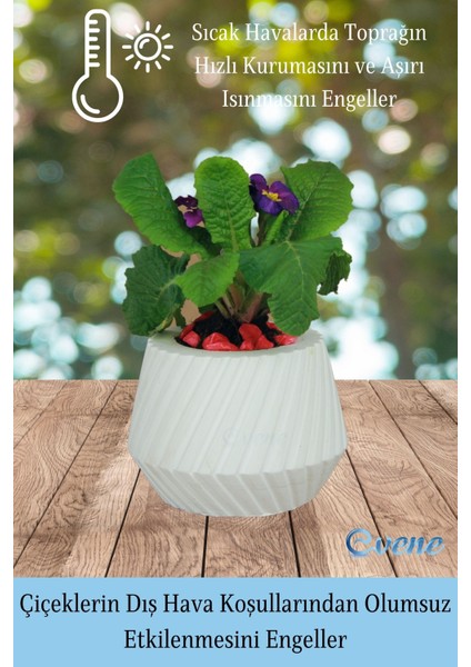 Çiçek Saksısı Beyaz Beton Saksı Model Dişli fırsatları