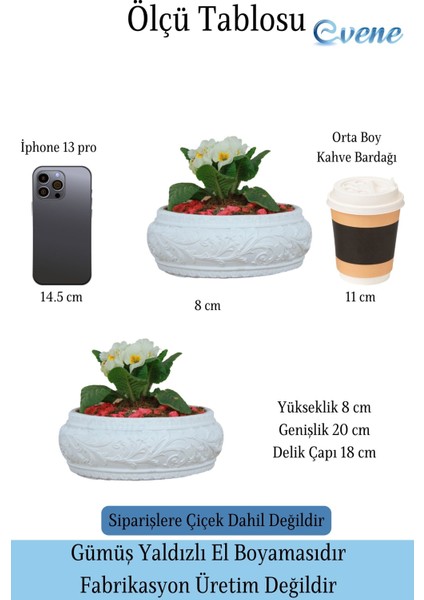 Çiçek Saksısı Beyaz Büyük Beton Saksı Model5 fiyatları