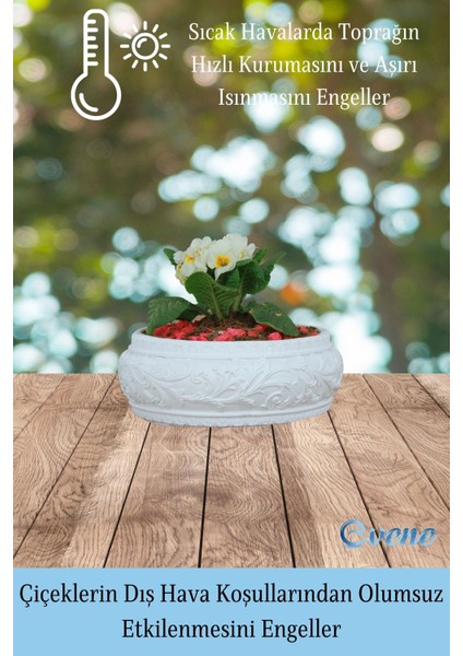 Çiçek Saksısı Beyaz Büyük Beton Saksı Model5 fırsatları