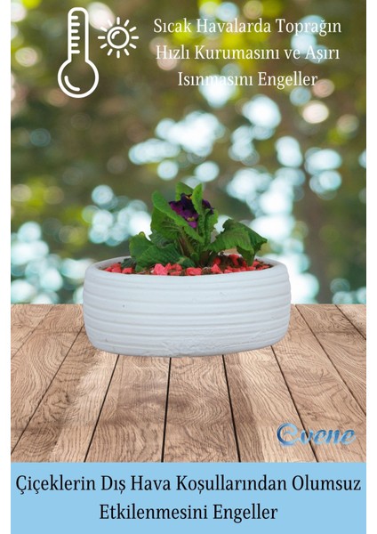 Çiçek Saksısı Beyaz Büyük Beton Saksı Model4 fırsatları