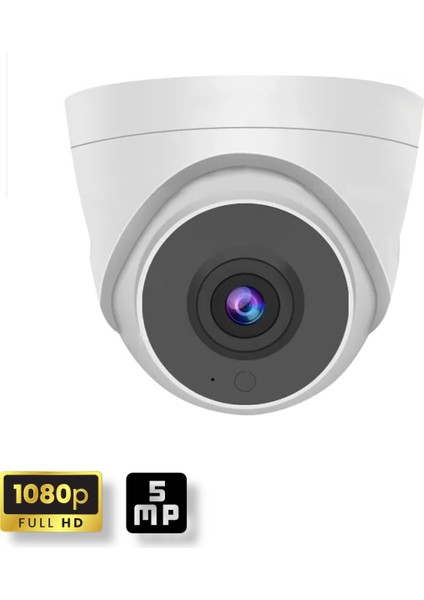 Qromax 2 Kameralı Set - Hareket Algılayan 1080P 5 Mp Sony Lens 6 Smart LED Dome Fullhd Iç Mekan Güvenlik Kamerası Seti D206SL-1