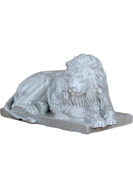 Dekoratif Biblo Yeleli Aslan Heykel El Yapımı Hediyelik Süs Eşyası Model Aslan 3