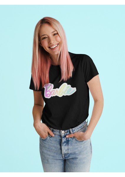 Renkli Barbie Baskılı Oversize T-Shirt