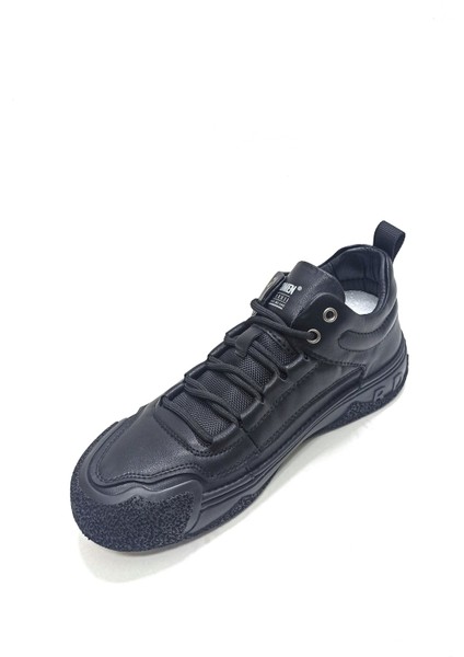 Siyah Deri Erkek Sneaker Ayakkabı modelleri