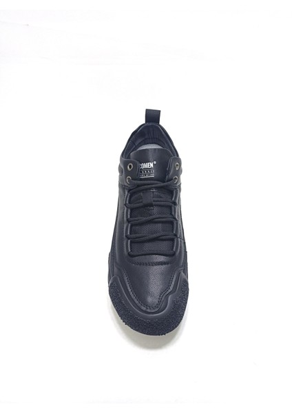 Siyah Deri Erkek Sneaker Ayakkabı fırsatları