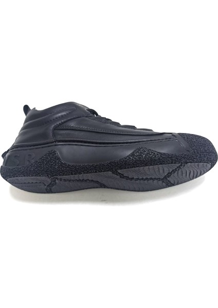 Siyah Deri Erkek Sneaker Ayakkabı indirimleri