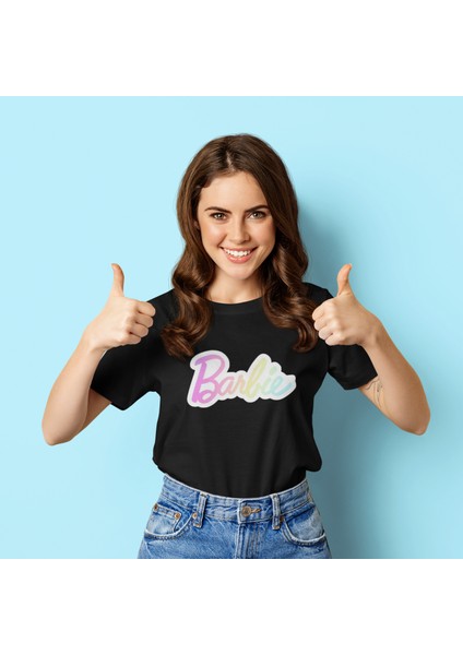 Renkli Barbie Baskılı Oversize T-Shirt modelleri