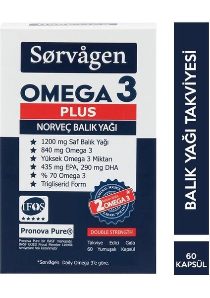 Omega 3 Plus Norveç Balık Yağı 60 Kapsül