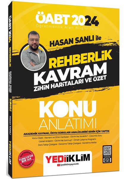 Yediiklim Yayınları 2024 ÖABT Hasan Sanlı İle Rehberlik Kavram Zihin Haritaları ve Özet Konu Anlatımı