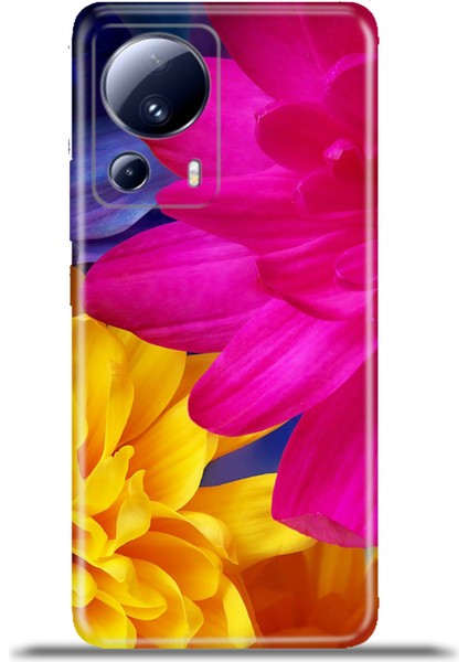 Xiaomi Mi 13 Lite Kılıf Esnek Silikon Kamera Koruma 4K Desenli Özel Tasarım - Yıldız Çiçeği