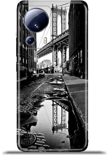 Xiaomi Mi 13 Lite Kılıf Esnek Silikon Kamera Koruma 4K Desenli Özel Tasarım - Manhattan Bridge