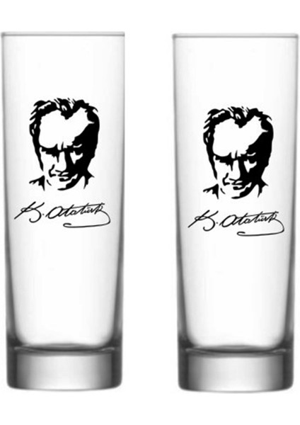 Atatürk Imzalı Baskılı Votka Bardağı 2 Li