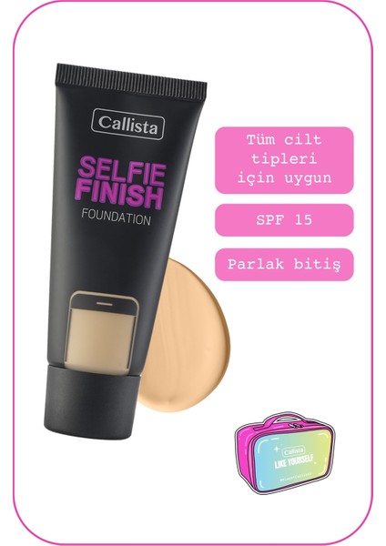 Selfie Finish Spf 15 Parlak Bitişli Fondöten - 100 Natural Beige - Çok Açık fiyatları