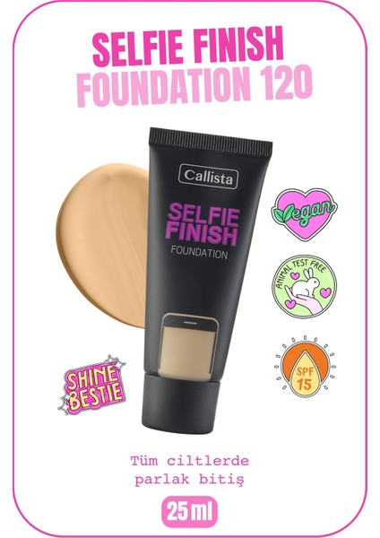 Selfie Finish Spf 15 Parlak Bitişli Fondöten - 120 Cashmere - Açık Bej