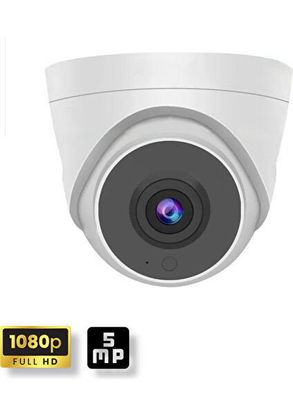 Qromax 8 Kameralı Set - Yüz Insan Araç Tanımalı Hareket Algılayan 1080P 5 Mp Sony Lens 6 Smart LED Dome Fullhd Iç Mekan Güvenlik Kamerası Seti D206SL