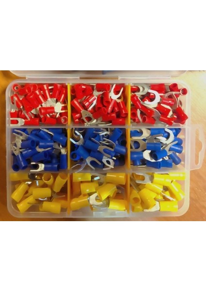 260 Parça Izoleli Çatal Terminal Pabuç - M4/m5/m6 Delikli 1.5-6 mm
