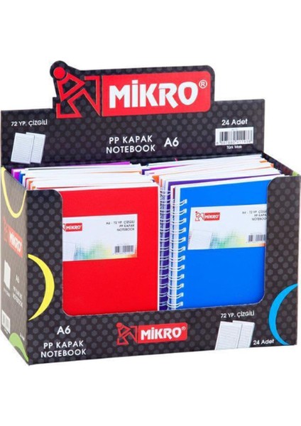 24 Adet A6 72 Yaprak Polipropilen Kapak Çizgili Bloknot Standlı fiyatları