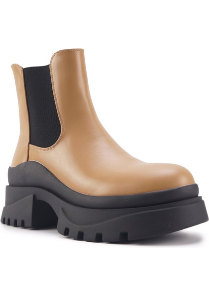 23K-406 3pr Camel Kadın Chelsea Bot