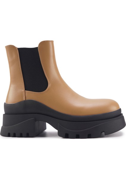 23K-406 3pr Camel Kadın Chelsea Bot