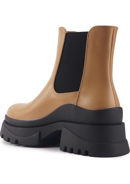 23K-406 3pr Camel Kadın Chelsea Bot