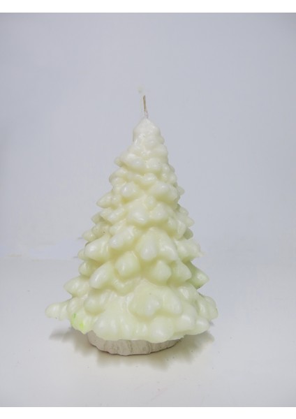 Dekoratif Ekru Yılbaşı Ağacı Mum(17 Cm) modelleri