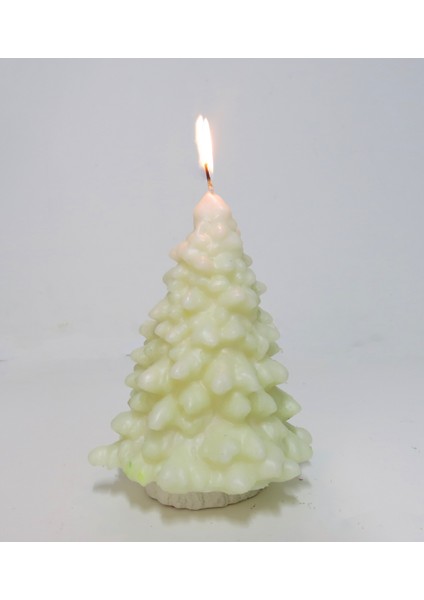 Dekoratif Ekru Yılbaşı Ağacı Mum(17 Cm) fırsatları