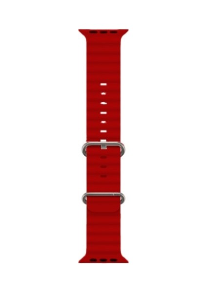 Tüm Watch Modelleriyle Uyumlu Ayarlanabilir Ocean Silikon Kırmızı Saat Kordonu 38-40-41MM