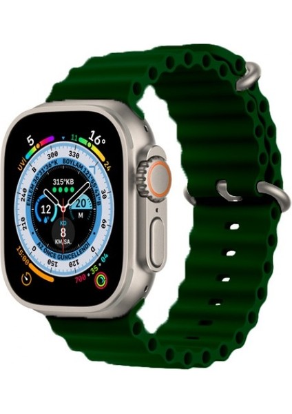 Tüm Watch Modelleriyle Uyumlu Ayarlanabilir Ocean Silikon Koyu Yeşil Saat Kordon 38-40-41MMU fiyatları