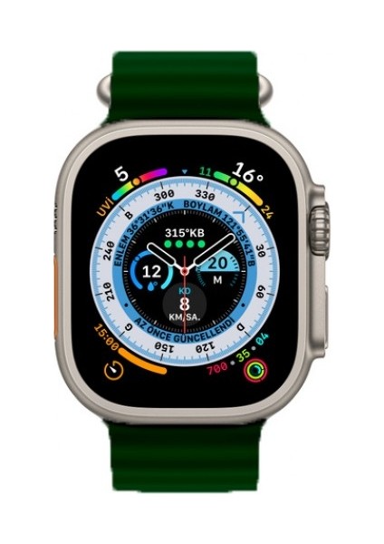Tüm Watch Modelleriyle Uyumlu Ayarlanabilir Ocean Silikon Koyu Yeşil Saat Kordon 38-40-41MMU modelleri