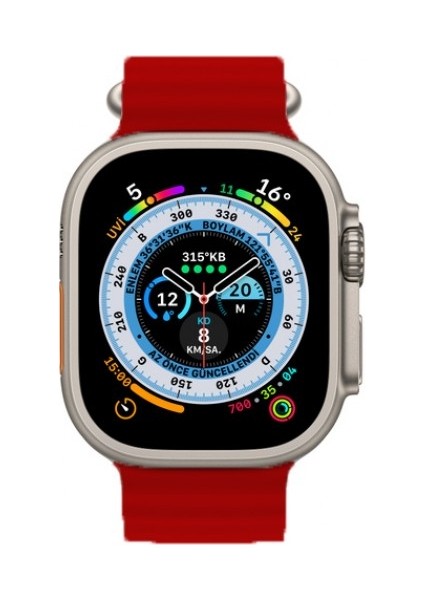 Tüm Watch Modelleriyle Uyumlu Ayarlanabilir Ocean Silikon Kırmızı Saat Kordonu 38-40-41MM