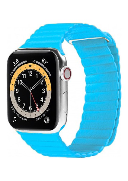 Tüm Watch Modelleriyle Uyumlu Vegan Deri Mıknatıslı Turkuaz Saat Kordonu 38-40-41 mm fiyatları